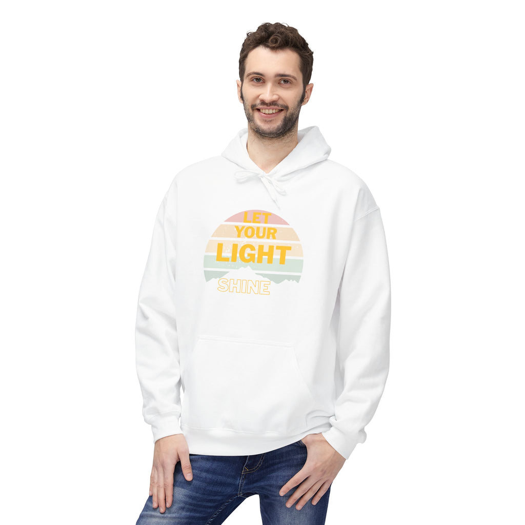 Let Your Light Shine Hoodie – Retro Christian Sweatshirt, Faith Quote Pullover, Inspirational Gift for Men & Women, Unisex Midweight Softstyle Fleece Hoodie