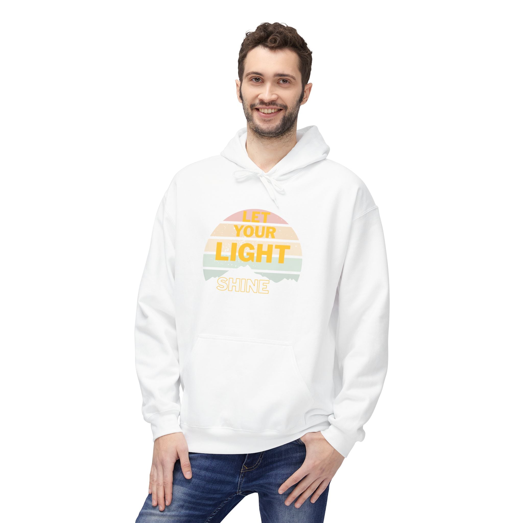 Let Your Light Shine Hoodie – Retro Christian Sweatshirt, Faith Quote Pullover, Inspirational Gift for Men & Women, Unisex Midweight Softstyle Fleece Hoodie