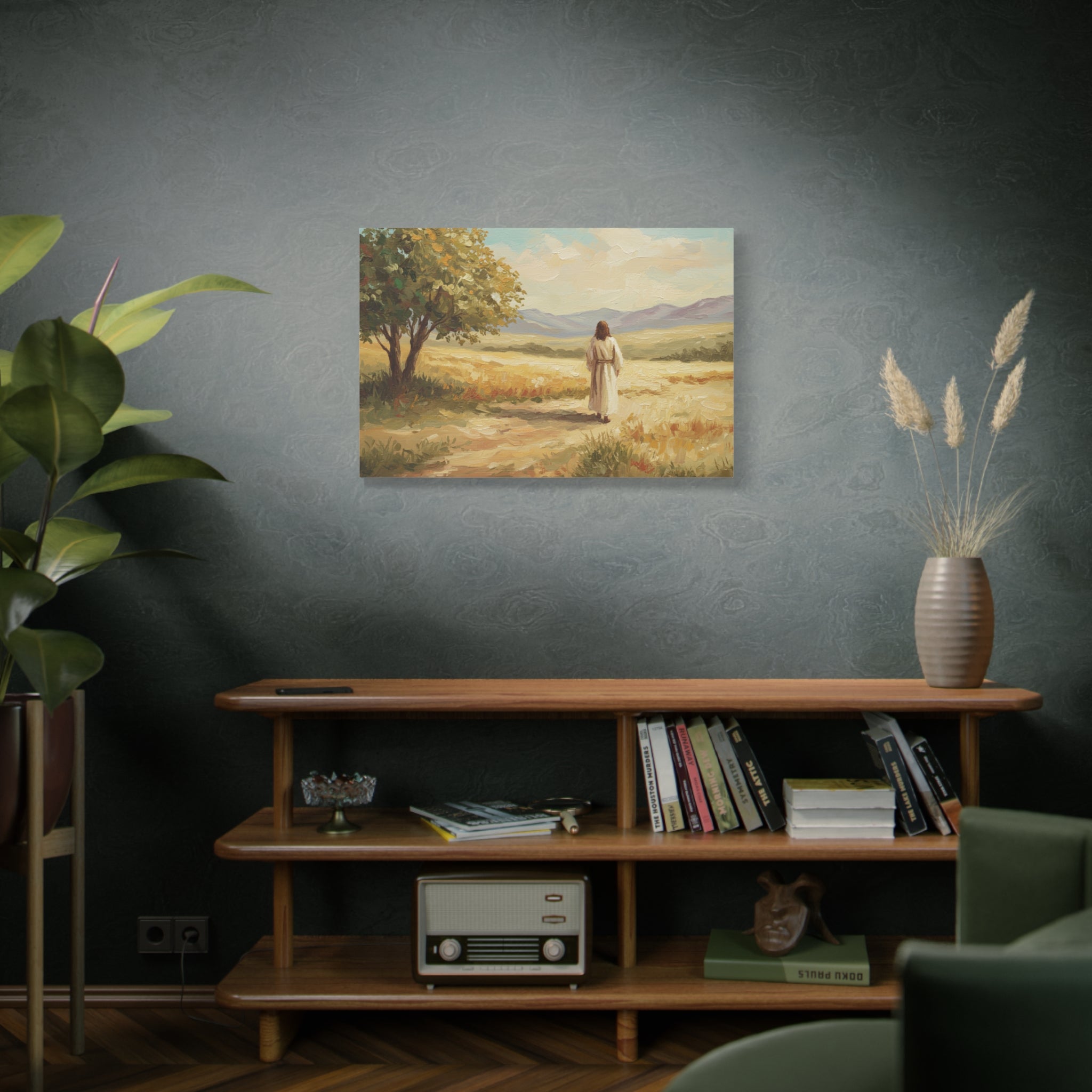 Jesus Walking in Nature Canvas Print, Inspirational Art for Home, Christian Wall Decor, Faith Gift, Religious Artwork