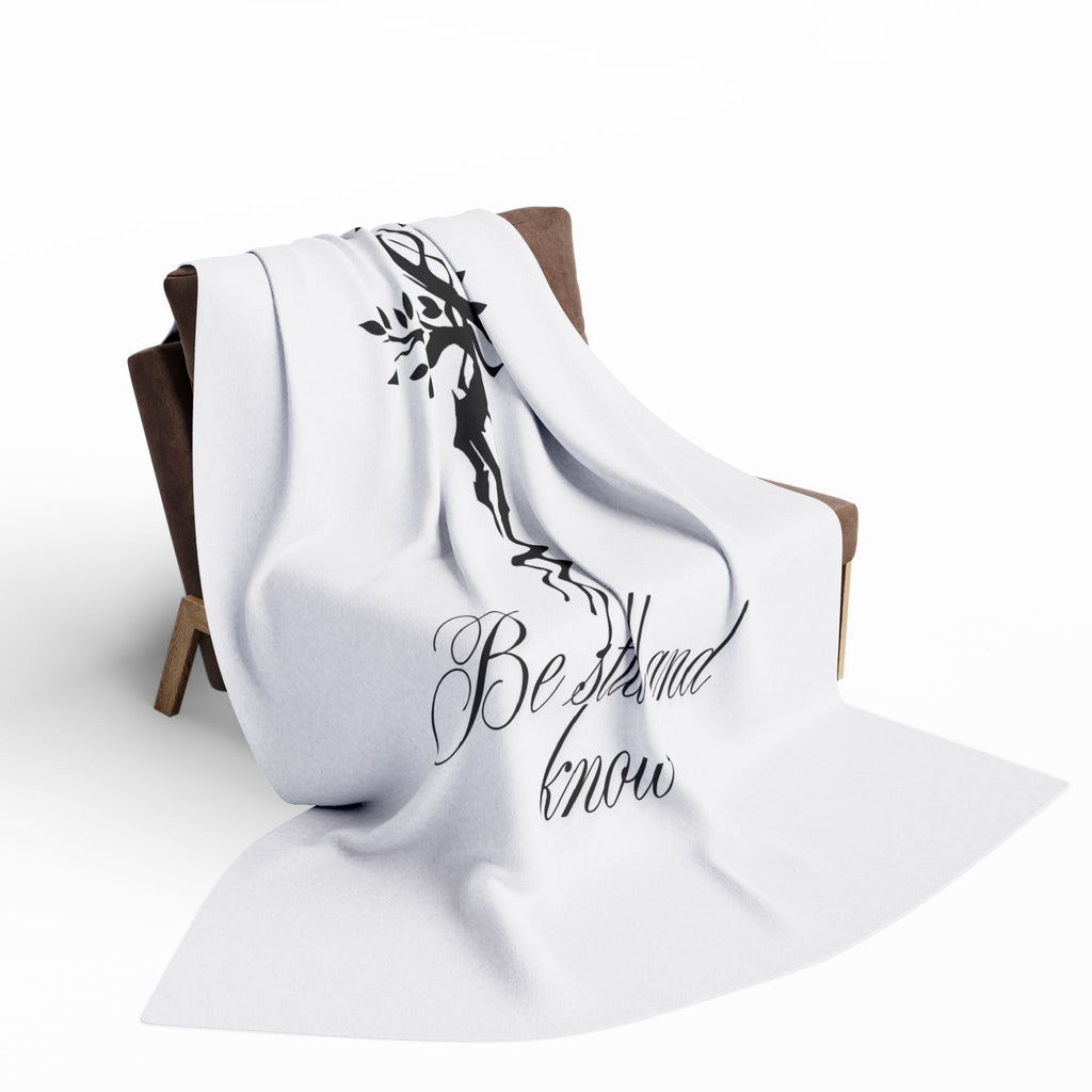 Be Still and Know – Bible Verse Blanket, Christian Faith Fleece Throw for Calm, Peaceful Living & Inspiration