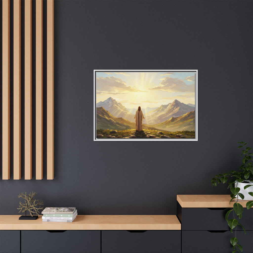 Framed Canvas Print - Uplifting Mountain Landscape Art, Inspirational Home Decor, Gift for Religious Celebrations, Motivational Wall [...]