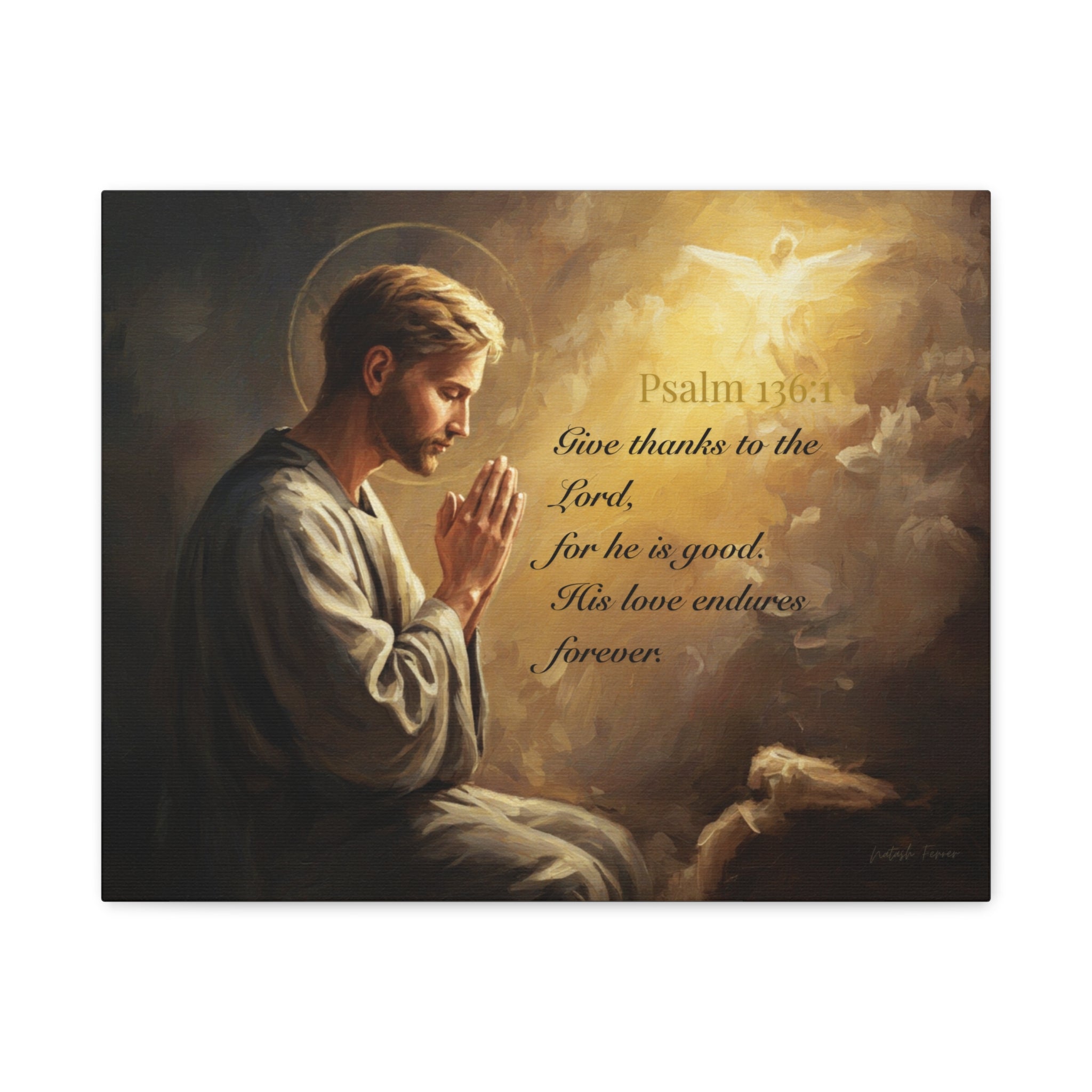 Inspirational Canvas Wall Art, Psalm 136:1, Religious Home Decor, Faith-Based Gift, Christian Wall Art, Uplifting Decor