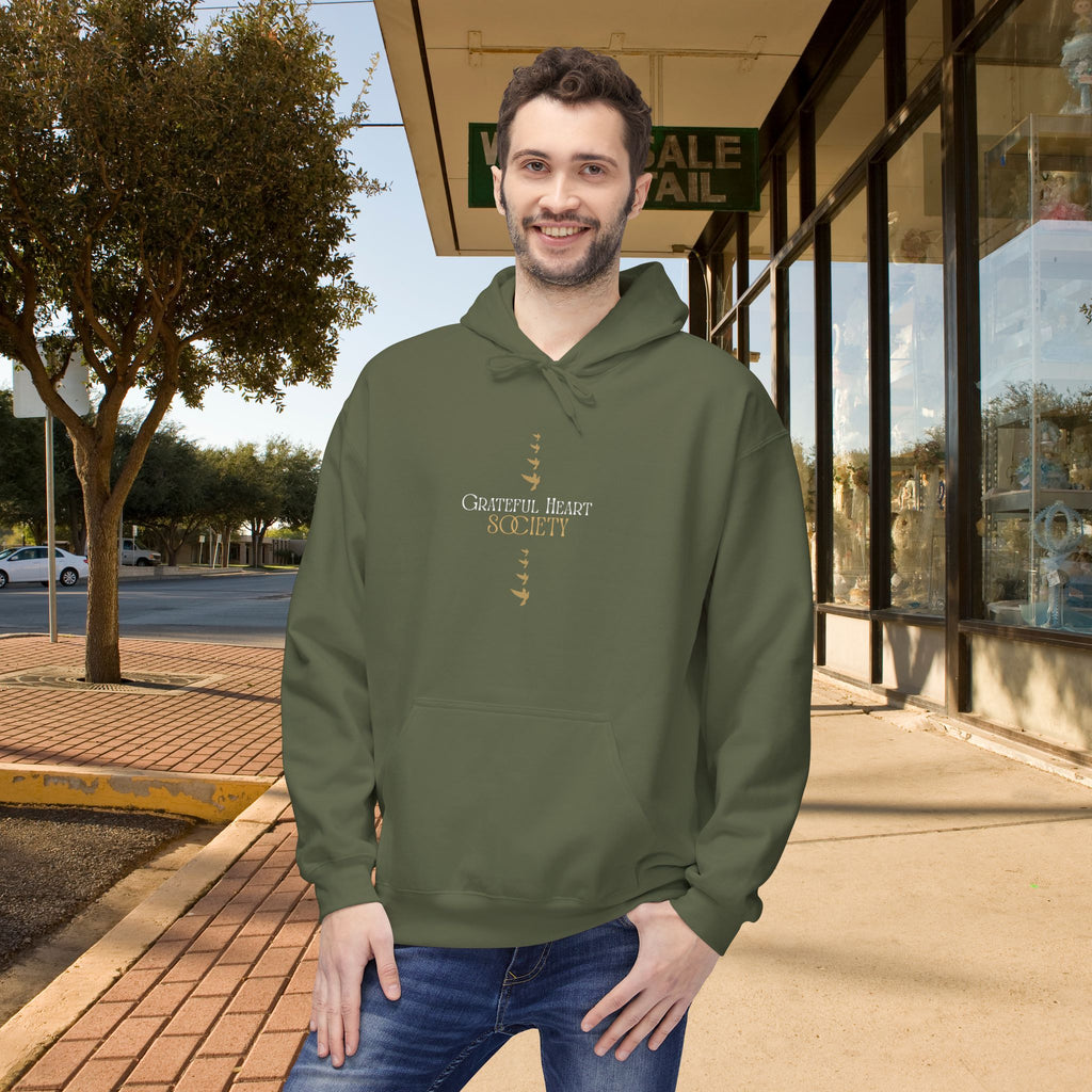 Grateful Heart Society Hoodie – Unisex Faith & Gratitude  Cozy Sweatshirt, Inspirational Spiritual Apparel,  Motivational Gift