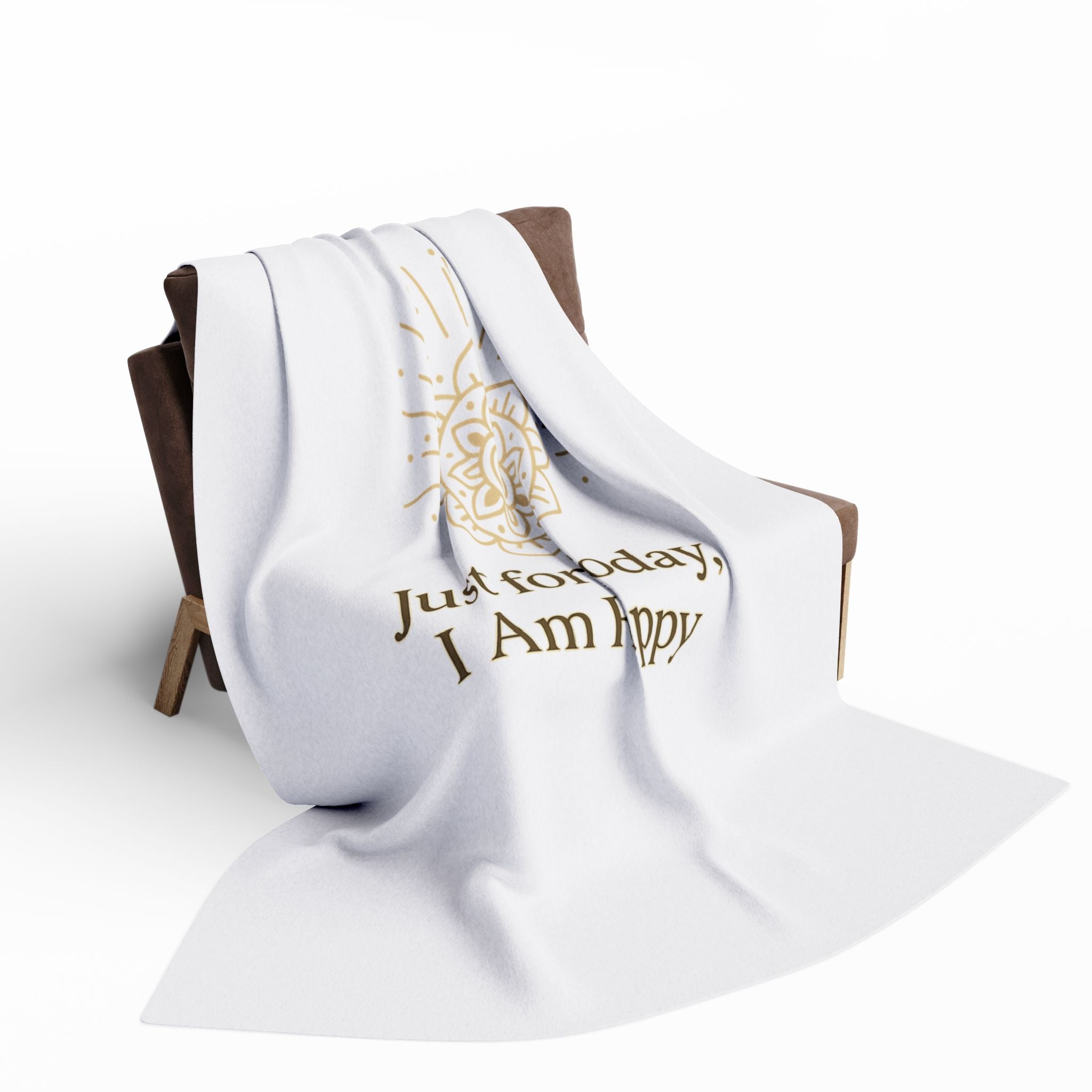 Just for Today, I Am Happy – Inspirational Mindfulness Blanket, Positive Affirmation Fleece Throw for Gratitude, Peace & Self-Care
