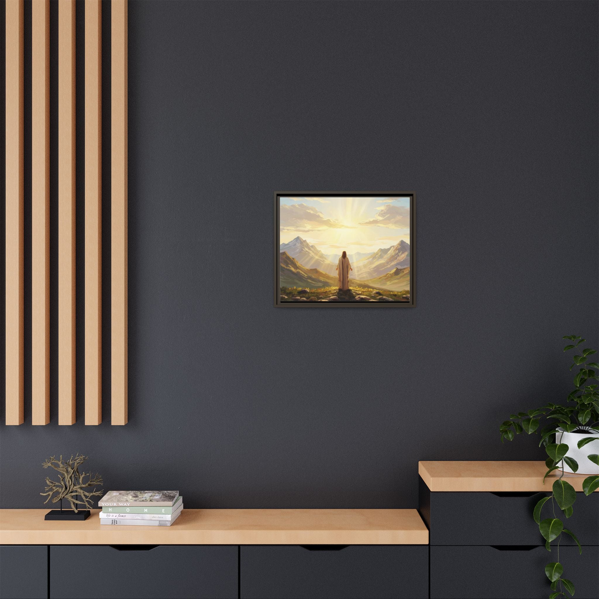 Framed Canvas Print - Uplifting Mountain Landscape Art, Inspirational Home Decor, Gift for Religious Celebrations, Motivational Wall [...]