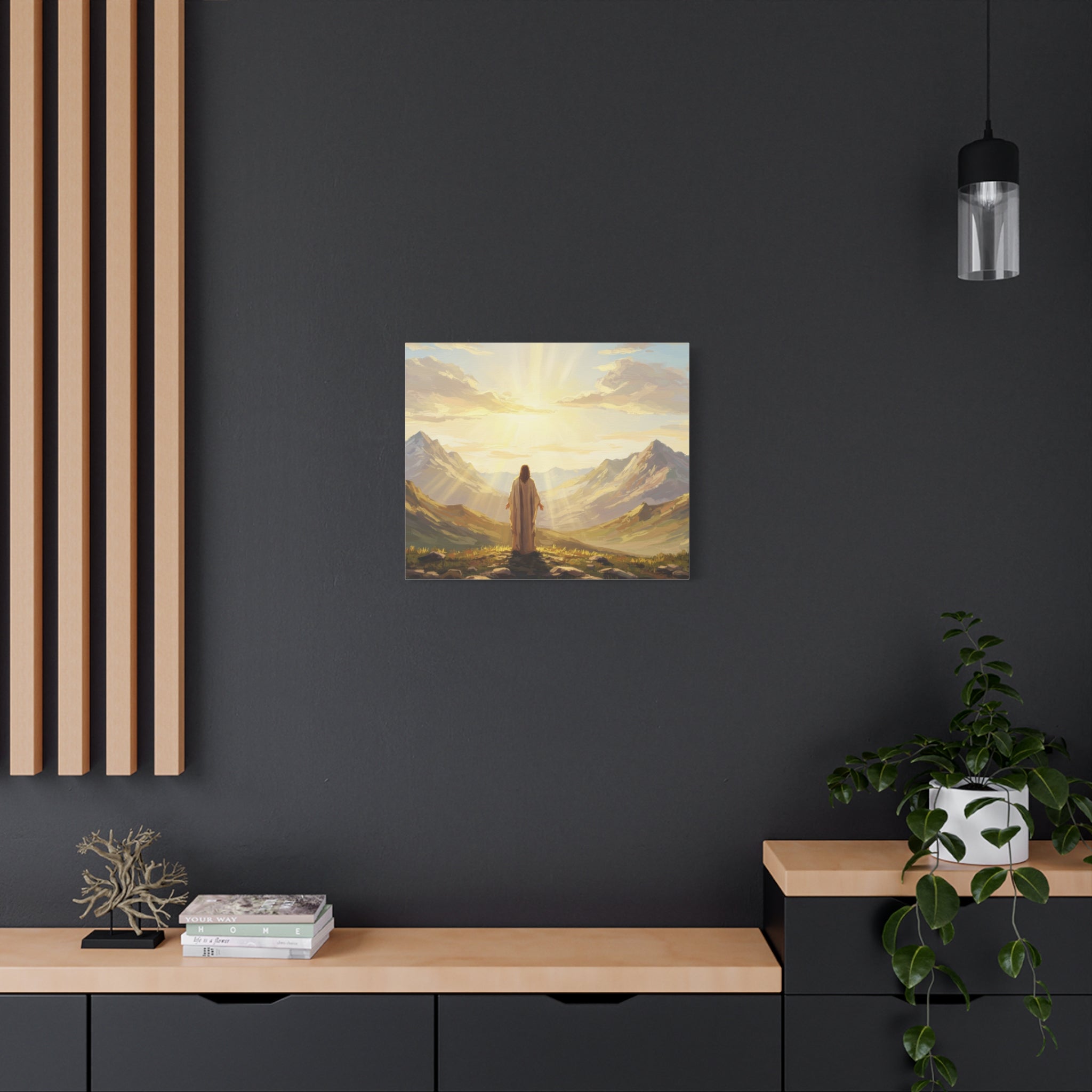 Inspirational Canvas Wall Art, Serenity in Nature, Jesus Artwork, Spiritual Decor, Motivational Gift, Christian Home Decoration