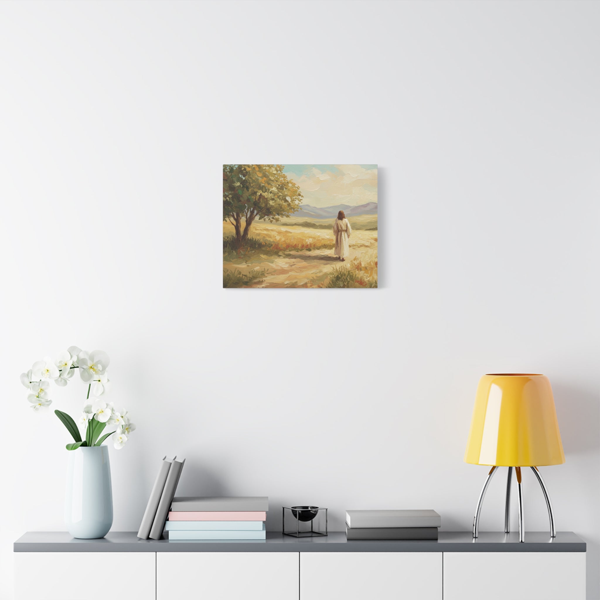 Jesus Walking in Nature Canvas Print, Inspirational Art for Home, Christian Wall Decor, Faith Gift, Religious Artwork