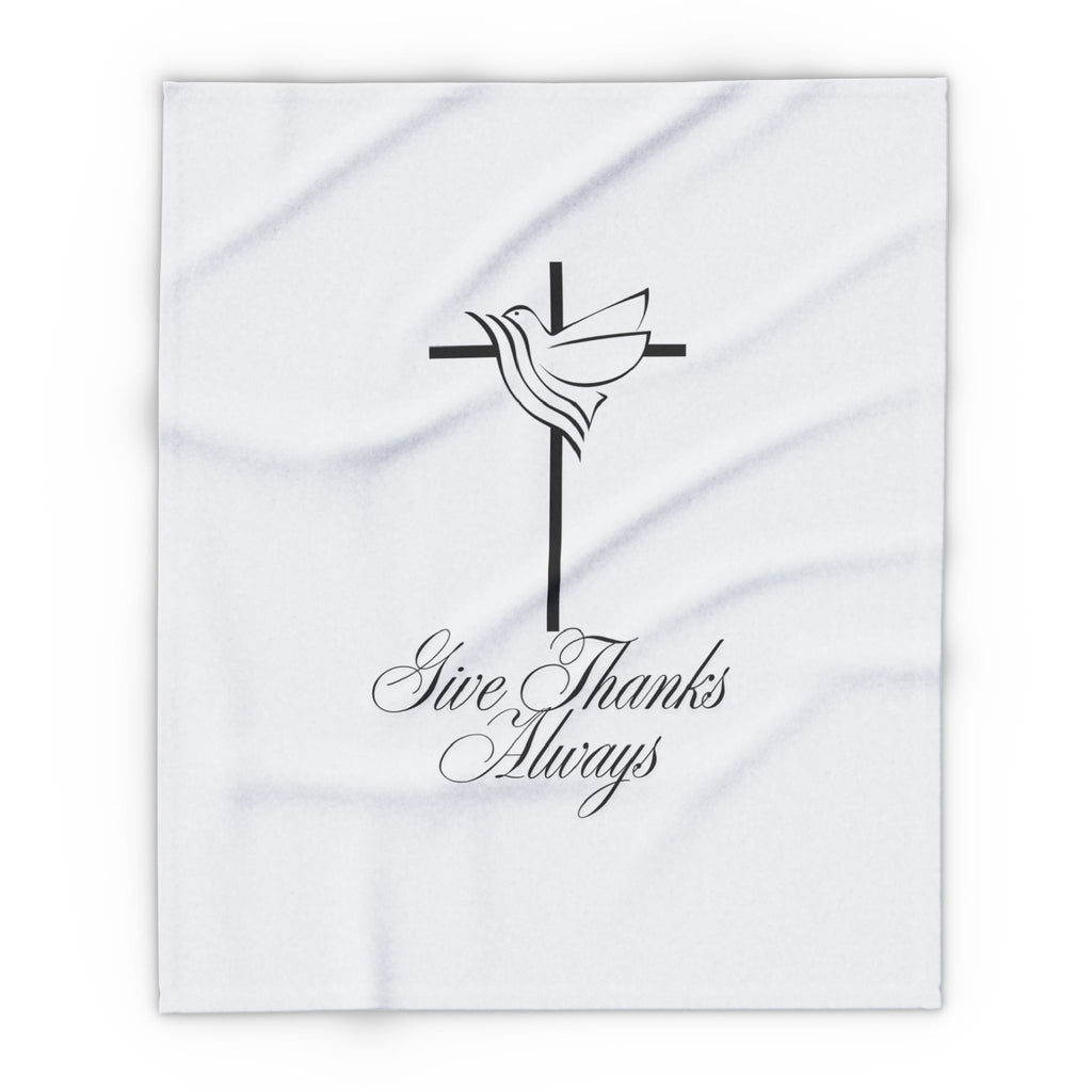Give Thanks Always – Bible Verse Blanket, Christian Faith Fleece Throw for Gratitude, Peace & Spiritual Inspiration