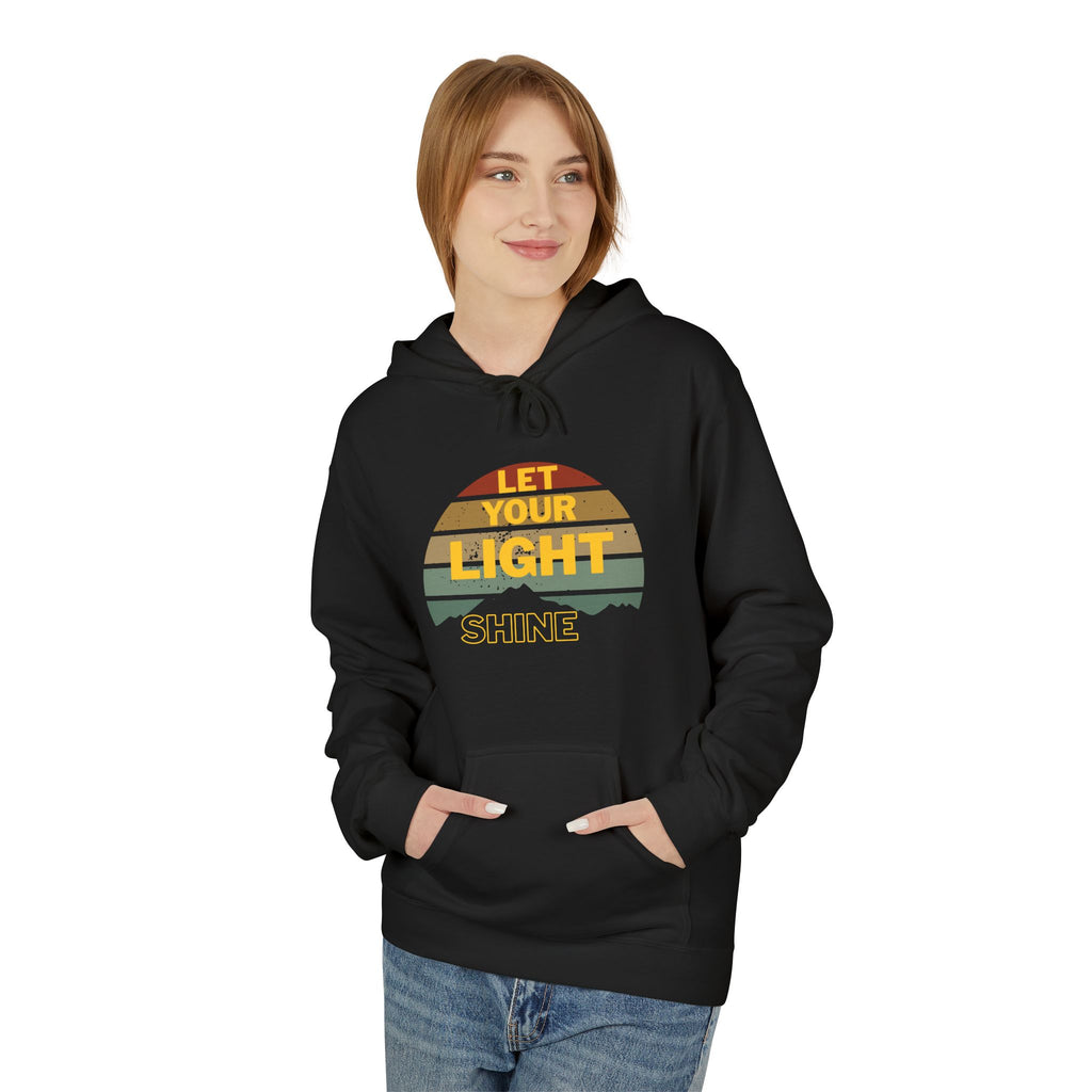 Let Your Light Shine Hoodie – Retro Christian Sweatshirt, Faith Quote Pullover, Inspirational Gift for Men & Women, Unisex Midweight Softstyle Fleece Hoodie