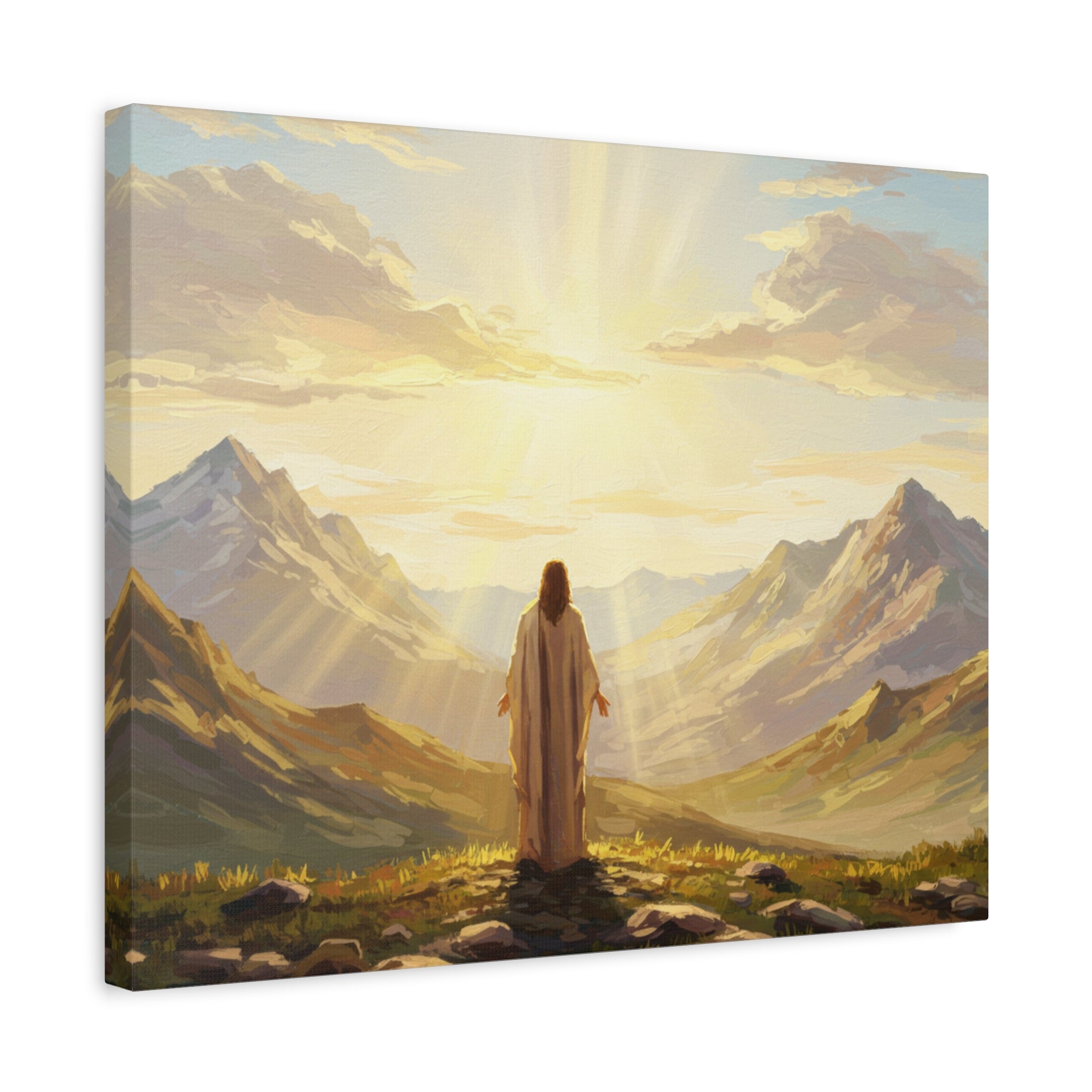Inspirational Canvas Wall Art, Serenity in Nature, Jesus Artwork, Spiritual Decor, Motivational Gift, Christian Home Decoration