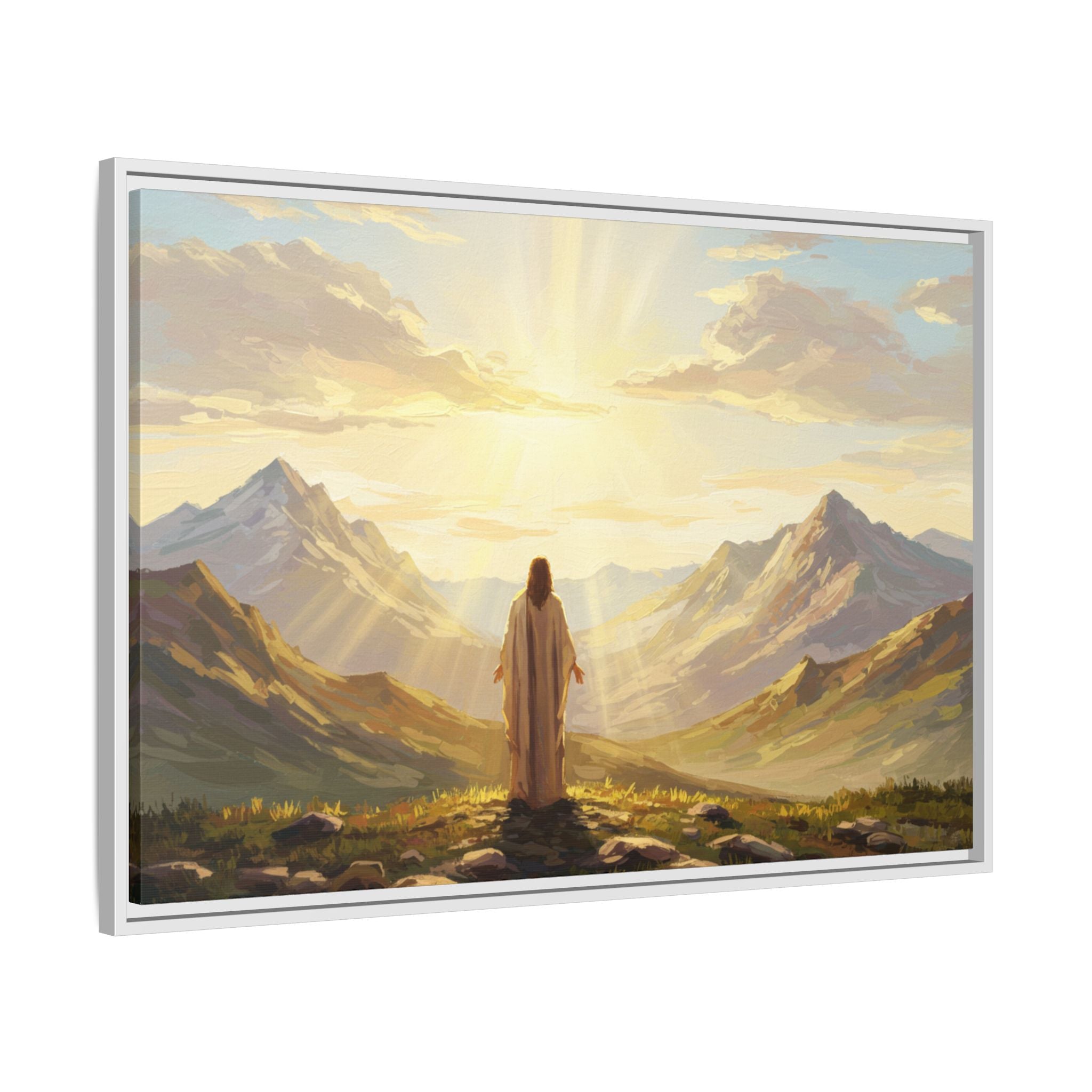 Framed Canvas Print - Uplifting Mountain Landscape Art, Inspirational Home Decor, Gift for Religious Celebrations, Motivational Wall [...]
