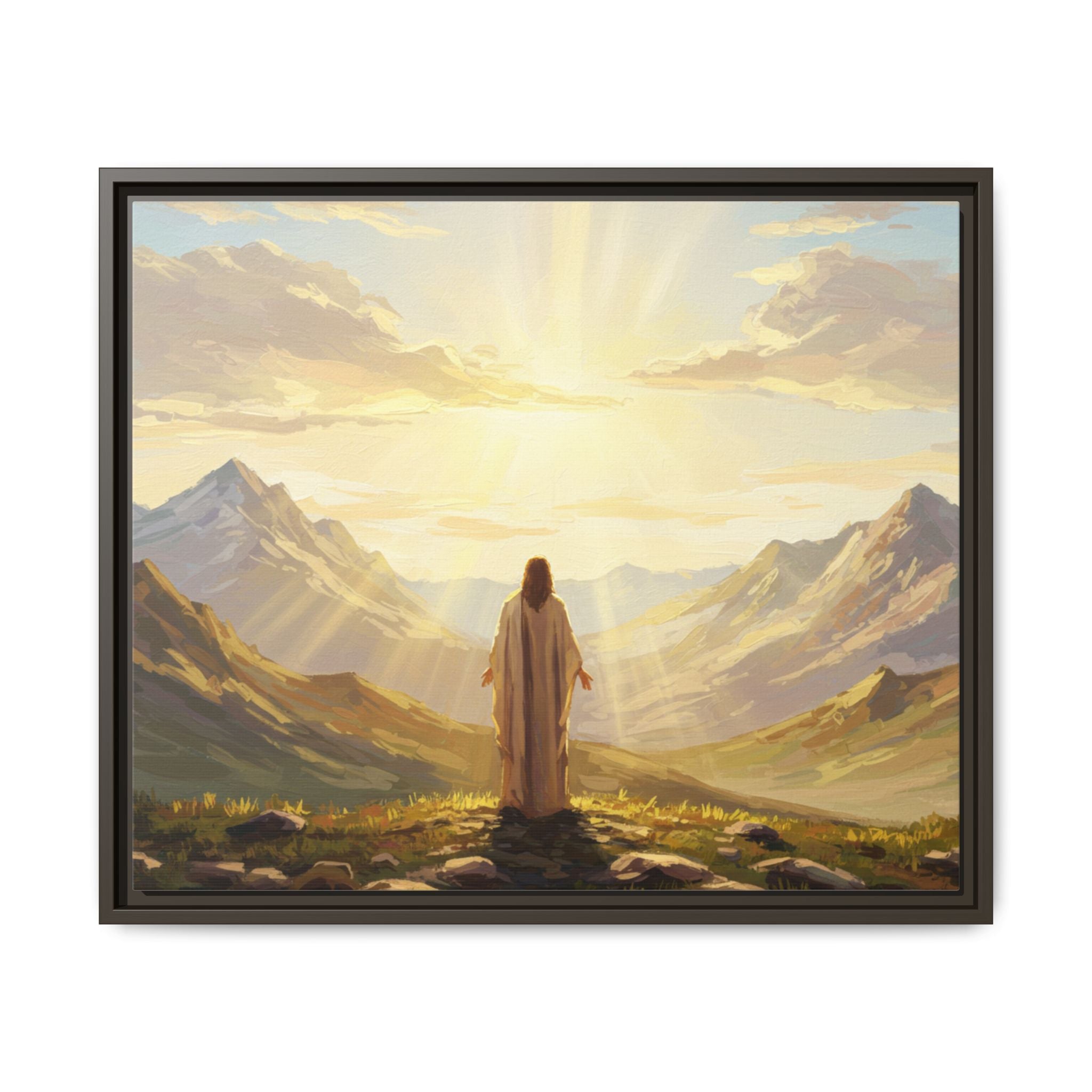 Framed Canvas Print - Uplifting Mountain Landscape Art, Inspirational Home Decor, Gift for Religious Celebrations, Motivational Wall [...]