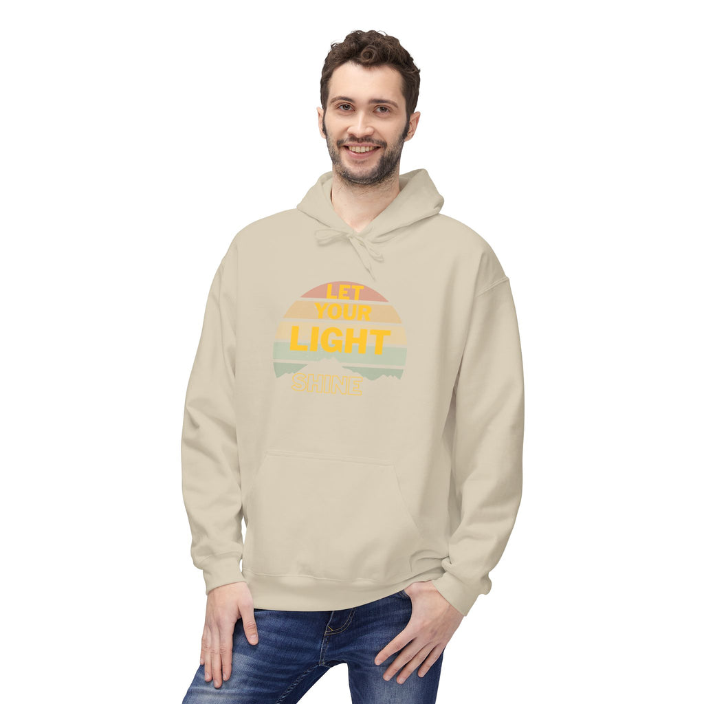 Let Your Light Shine Hoodie – Retro Christian Sweatshirt, Faith Quote Pullover, Inspirational Gift for Men & Women, Unisex Midweight Softstyle Fleece Hoodie