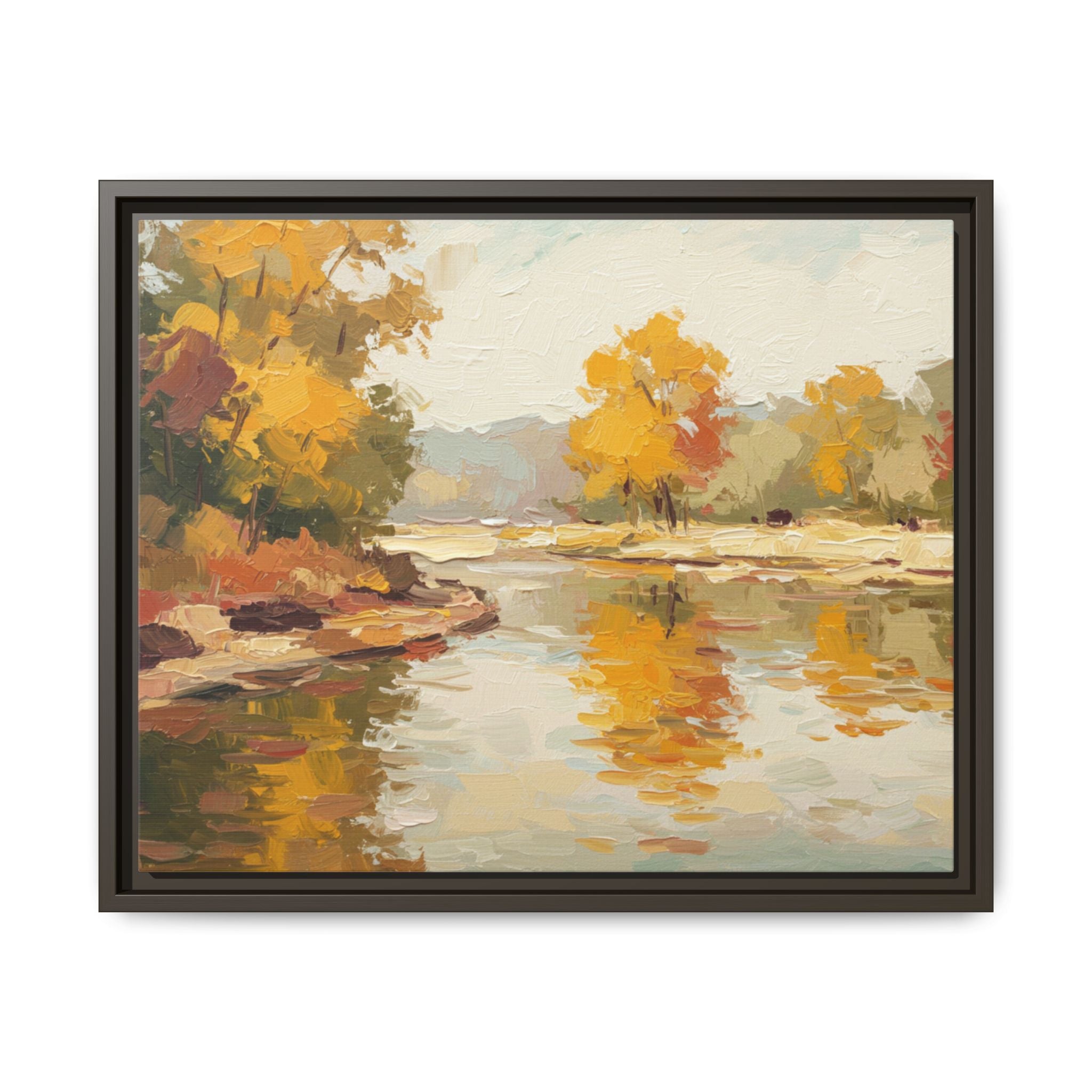 Framed Canvas Artwork, Landscape Decor, Autumn Art Print, Nature Wall Art, Home Decoration, Gift for Art Lovers
