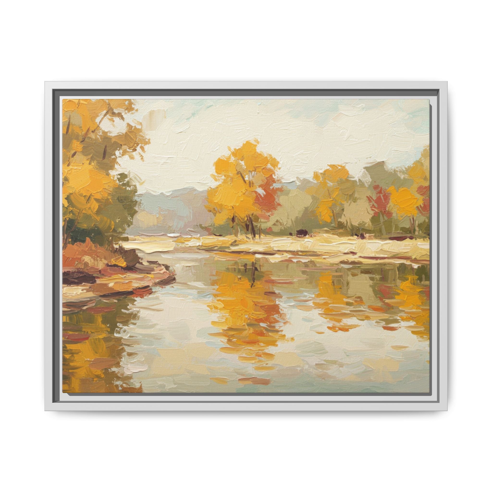 Framed Canvas Artwork, Landscape Decor, Autumn Art Print, Nature Wall Art, Home Decoration, Gift for Art Lovers