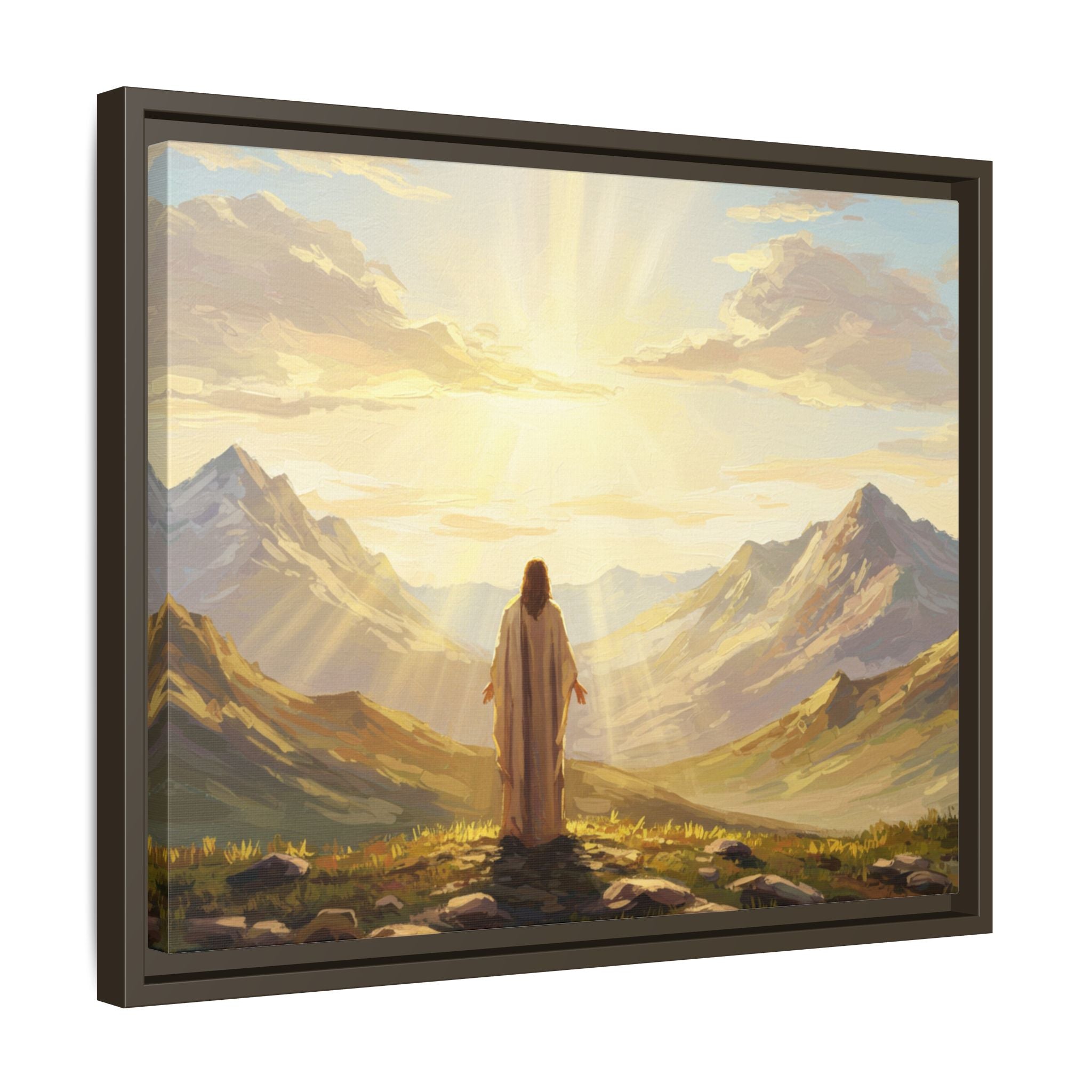 Framed Canvas Print - Uplifting Mountain Landscape Art, Inspirational Home Decor, Gift for Religious Celebrations, Motivational Wall [...]