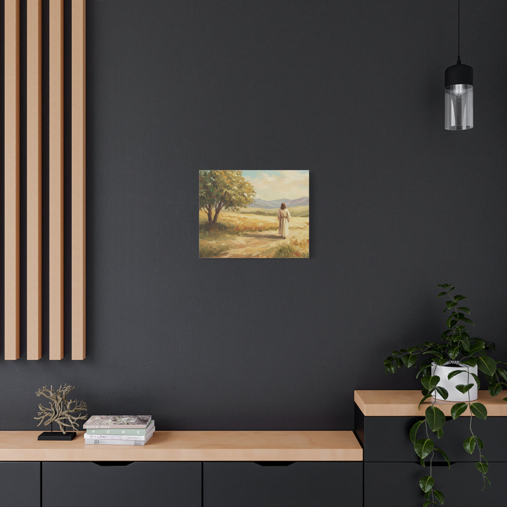 Jesus Walking in Nature Canvas Print, Inspirational Art for Home, Christian Wall Decor, Faith Gift, Religious Artwork