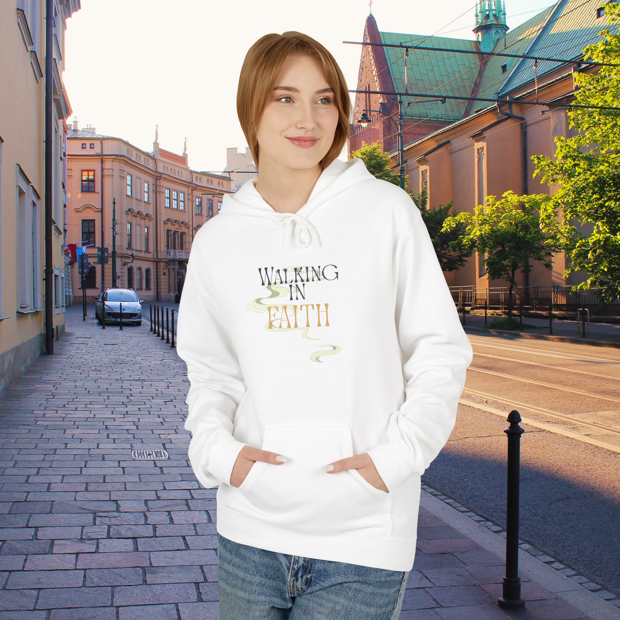 Walking in Faith Hoodie – Minimalist Unisex Sweatshirt, Christian Inspiration & Comfort ,  Inspirational Spiritual Apparel,  Motivational Gift