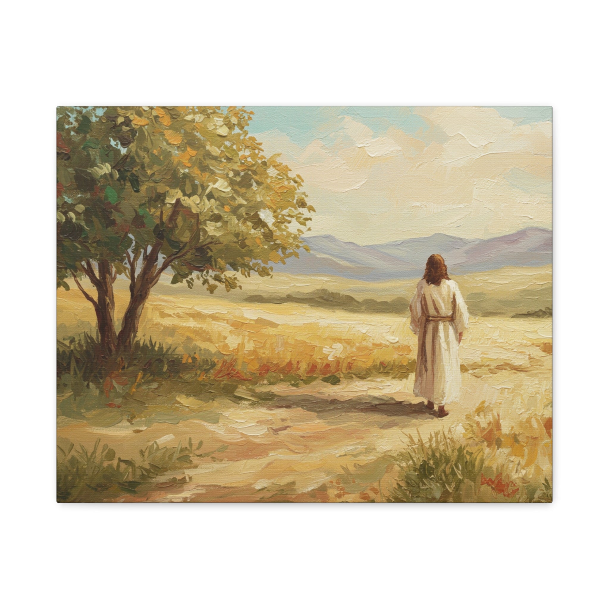 Jesus Walking in Nature Canvas Print, Inspirational Art for Home, Christian Wall Decor, Faith Gift, Religious Artwork