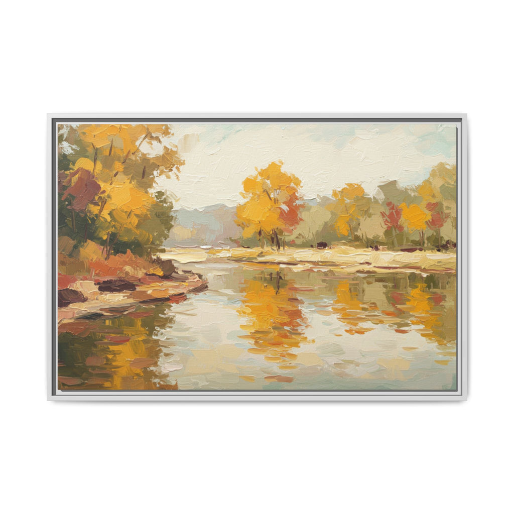 Framed Canvas Artwork, Landscape Decor, Autumn Art Print, Nature Wall Art, Home Decoration, Gift for Art Lovers