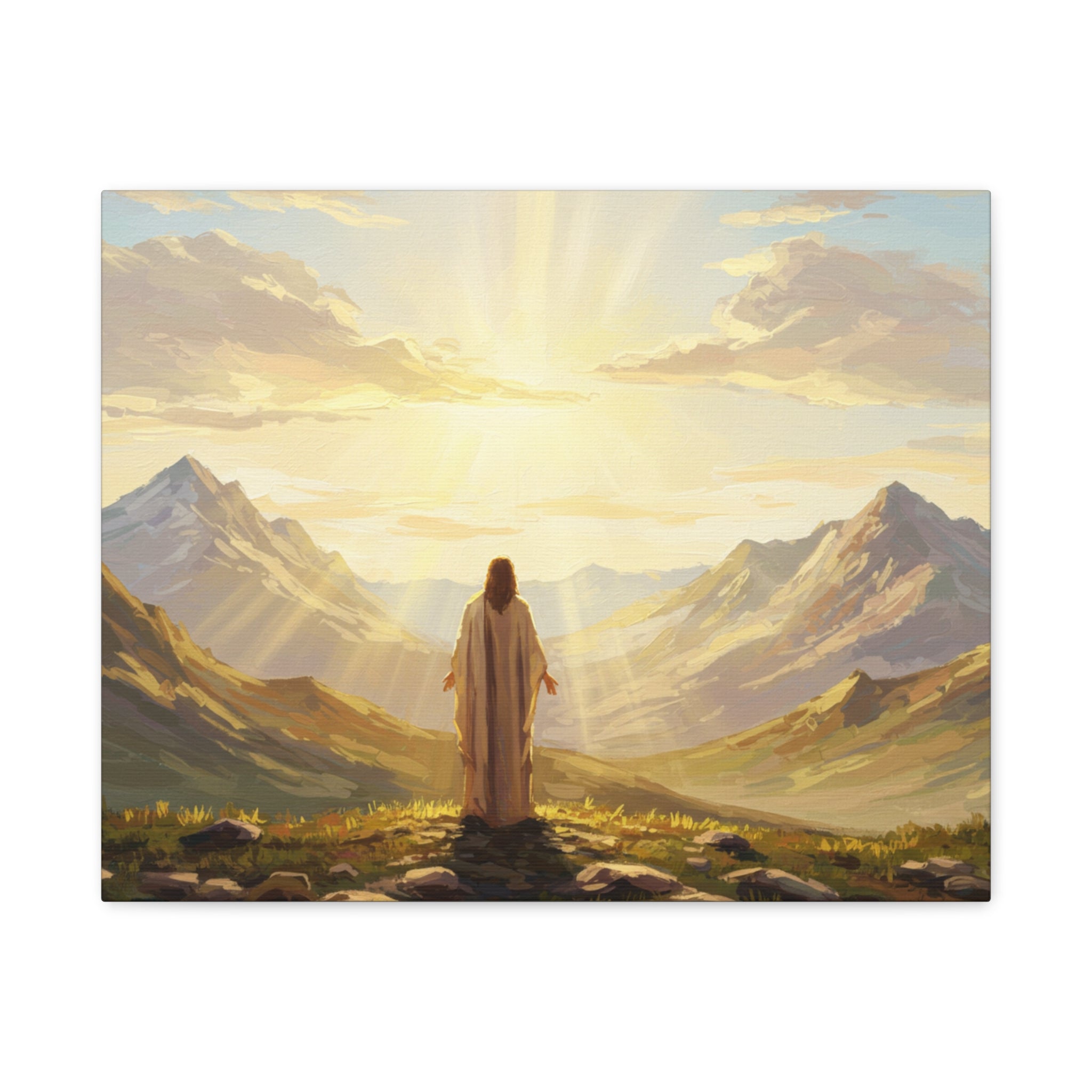Inspirational Canvas Wall Art, Serenity in Nature, Jesus Artwork, Spiritual Decor, Motivational Gift, Christian Home Decoration