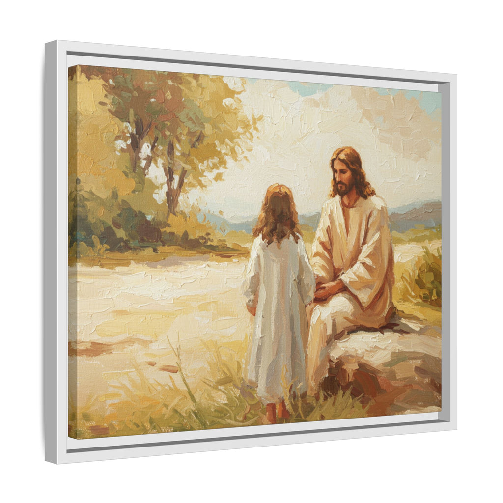 Spiritual Framed Canvas Art, Jesus and Child, Inspirational Home Decor, Religious Gift, Christian Wall Art, Faith Decor