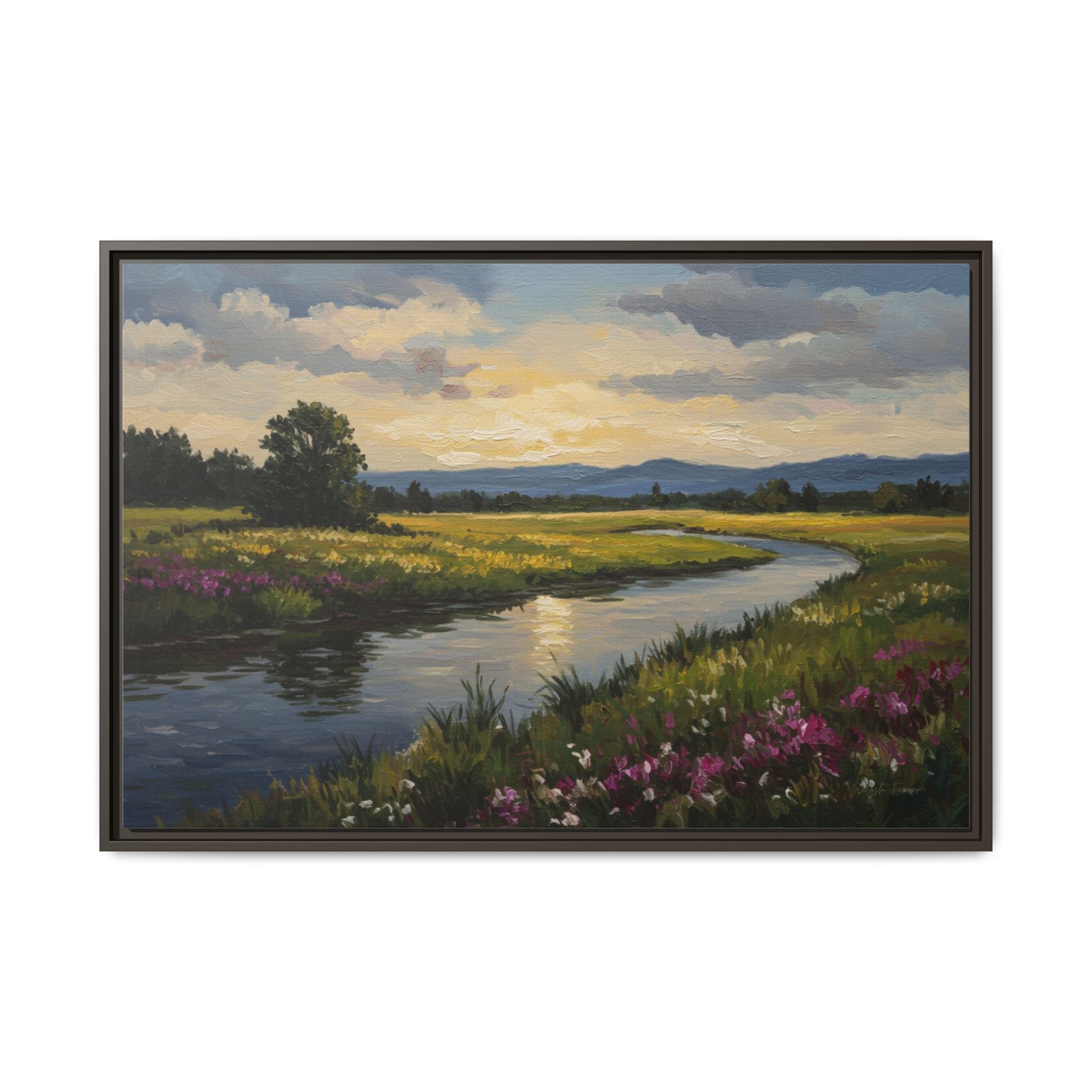 Framed Landscape Art Print, Matte Canvas Wall Decor, Nature Inspired Home Decor, Gift for Nature Lovers, Office Wall Art