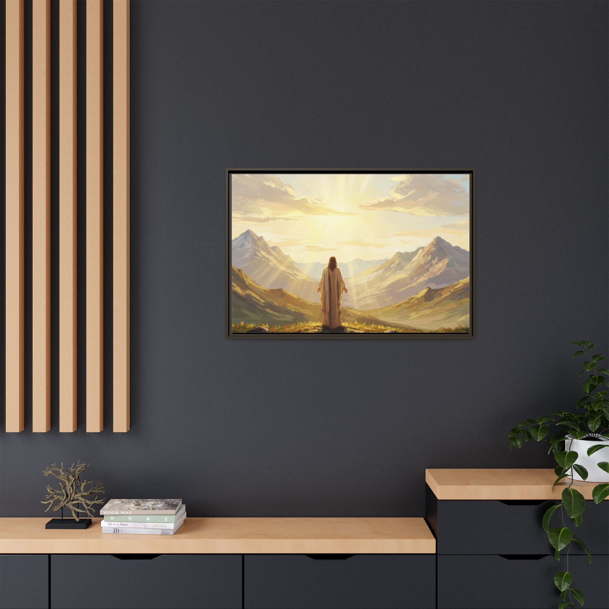 Framed Canvas Print - Uplifting Mountain Landscape Art, Inspirational Home Decor, Gift for Religious Celebrations, Motivational Wall [...]